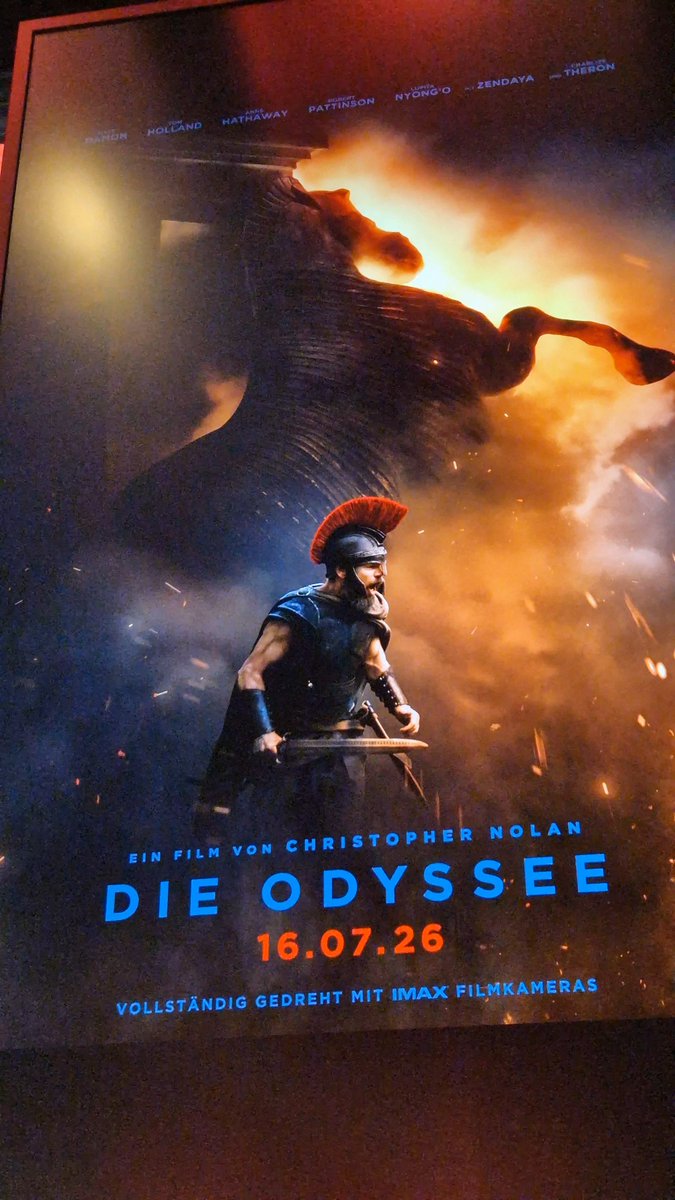 CinemaForever's tweet photo. 📽 Now seated for Christopher Nolan's "The Odyssey". Going to see the 70mm version. Embargo until Wednesday 18:00h. Stay tuned for my review! 😇 https://t.co/TmajhpqkEX