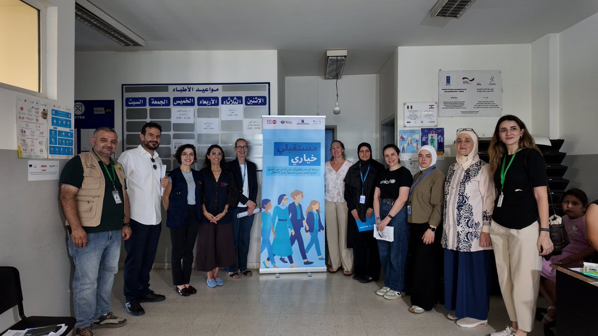 UNICEFLebanon's tweet photo. When girls are supported, they can shape their own futures.
 
Together with the Embassy of Sweden and @UNFPALebanon, we visited a Primary Healthcare Centre and a Social Development Centre in Tripoli to see how Mustaqbali Khayari, the first joint UNICEF and UNFPA programme in #Lebanon, is helping adolescent girls build brighter futures.

Funded by Sweden, the programme brings together life skills, supportive services, and positive parenting to help girls grow with confidence, stay safe, and make informed choices about their lives, free from violence.