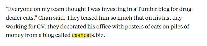 momo_mattomo's tweet photo. Back in 2011, @willzweigart
 created the original Ca$hCats Tumblr (https://t.co/hYHk2U1JjM), one of the first viral "cats with stacks" memes.  

The founders of Robinhood saw the Cashcat Tumblr and drew direct inspiration from it for the “Cash Cat” name and philosophy that became part of the company’s early identity. (Proof on KnowYourMeme + multiple sources.)

https://t.co/yKECymJQ8o

https://t.co/gfuHVAX3Vc

Now with $CASHCAT sitting at $150M+ market cap on Robinhood Chain, it feels right to give proper credit to the OG creator. 

 I’ve been in touch with Will to make sure he can claim the trading fees for Flatbush Cats (his nonprofit helping real cats in Brooklyn).