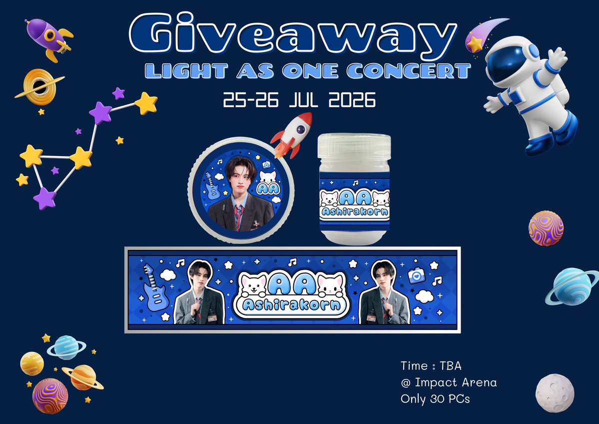 Fearny2's tweet photo. GIVEAWAY 
#BUS_LIGHTASONE ✨

🩵 ยาดม 30 EA 
#AAashirakorn  

🗓️ : 25 , 26 July 2026
📍 : Impact Arena 
⏰ : TBA

💙 pls rt &amp; show this tweet naka https://t.co/WRYYUJMq1k