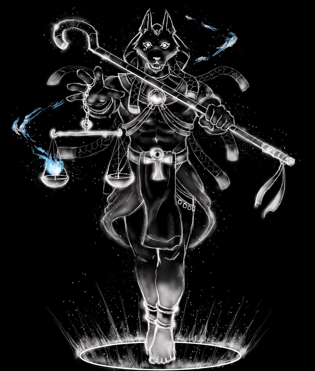 Machucoco's tweet photo. [Old art] Anubis depiction https://t.co/7XanQRC1CO