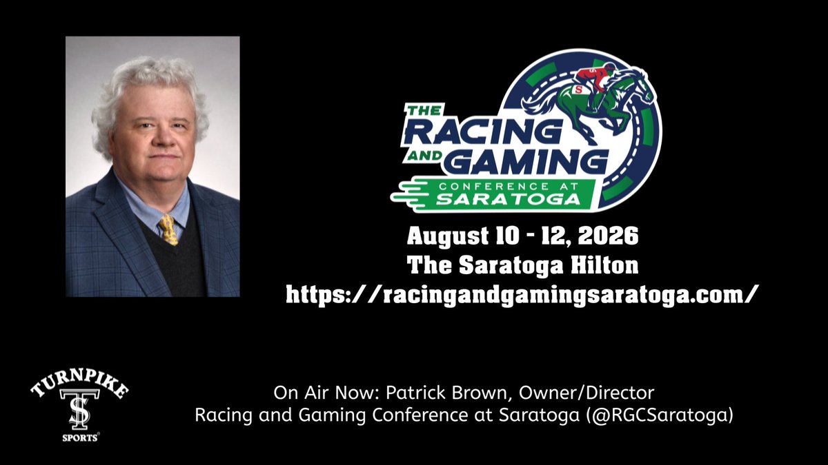 TurnpikeSports's tweet photo. Turnpike Sports® #Spotlight - S5 Ep 8 - #PatrickBrown, Owner &amp; #Director, @rgcsaratoga (presented by @SpectrumGamingG), about this year’s #conference, the #horseracing industry, #NewYork #casinos &amp; #predictionmarkets - https://t.co/uGy9F7pkUT

#audio - https://t.co/tCH0Voty6p https://t.co/ptJgoGZVRO