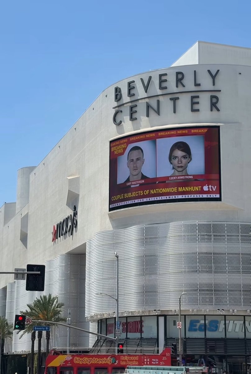 FilmUpdates's tweet photo. An ad featuring wanted posters of Anya Taylor-Joy and Drew Starkey’s characters from upcoming series ‘LUCKY’ has been spotted in Los Angeles.

Premieres July 15 on Apple TV. https://t.co/6P4paDn4LE