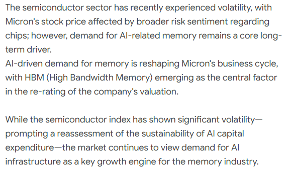 Benjamin_stock0's tweet photo. $MU
Micron is transforming from a traditional cyclical memory chip company into a core supplier of AI infrastructure https://t.co/5YDiJQN8cK