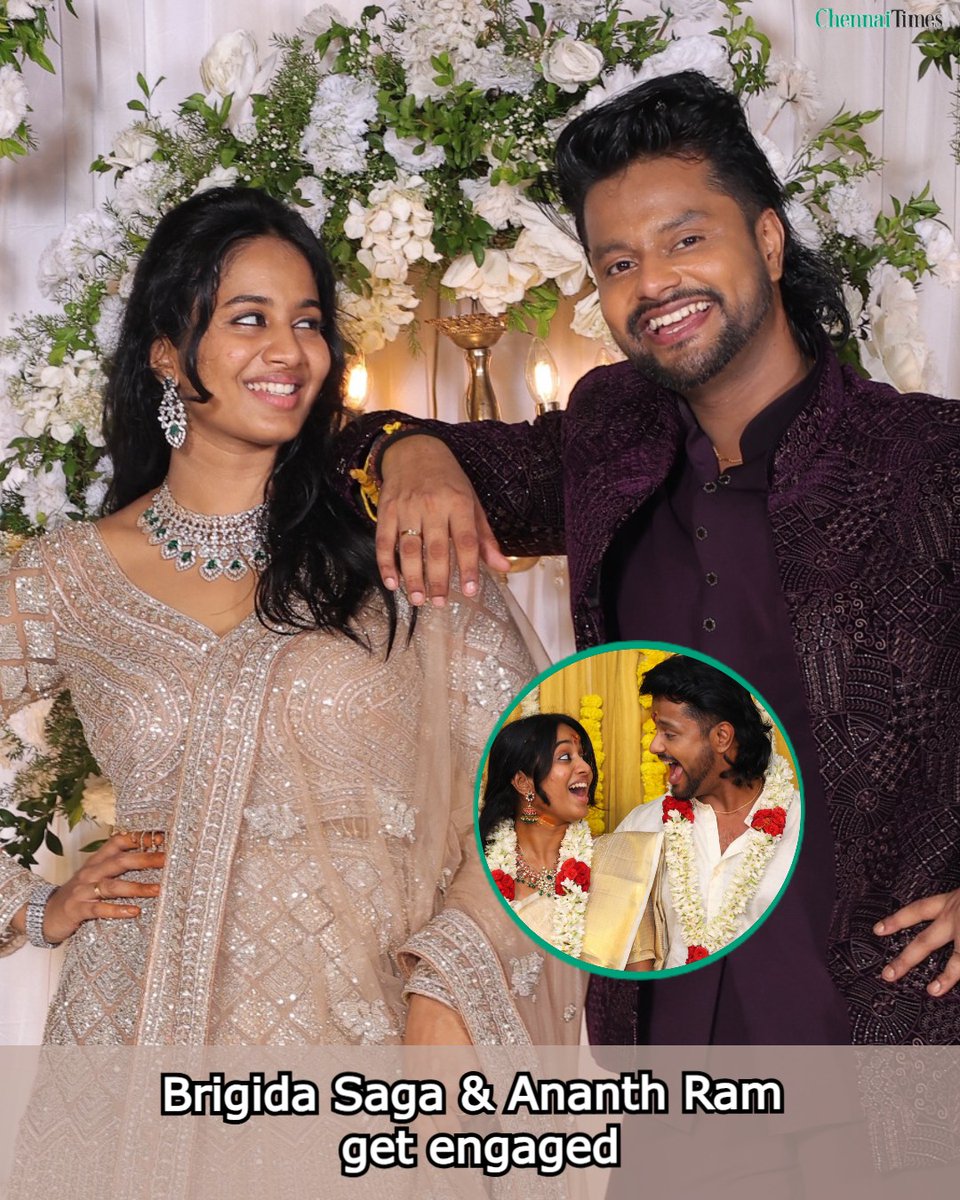ChennaiTimesTOI's tweet photo. #BrigidaSaga and #AnanthRam have taken a beautiful step forward in their journey together by getting engaged! 💖 https://t.co/wUBAS4XesI