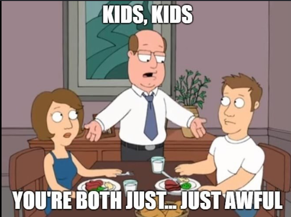 MechaSandvich's tweet photo. Seeing the arguments between Snyderbro's and Gunn shills over what era of DC movies is good and which is awful has me like this. https://t.co/B4oJp7869j