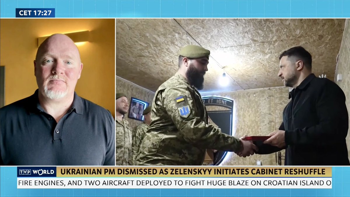 Biz_Ukraine_Mag's tweet photo. “Ukrainians are exhausted but they know that if they stop defending themselves, their country will cease to exist.”

Business Ukraine editor Peter Dickinson joined Poland’s TVP World to discuss the mood in Ukraine in the fifth year of Russia’s genocidal invasion https://t.co/WJYc95Lhdm