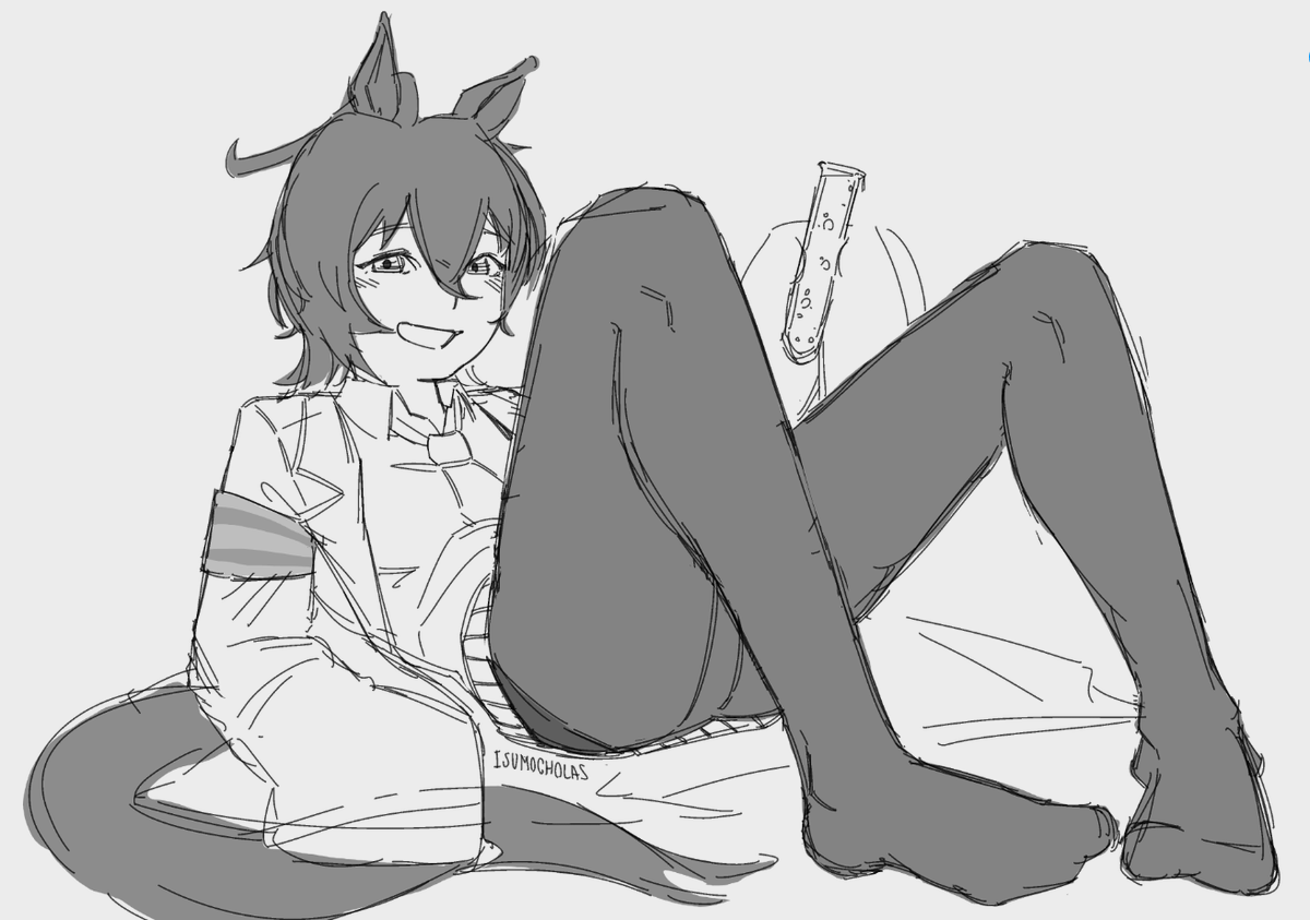 Isumocholas's tweet photo. watched boane so i drew tachyon 

#umamusume #ウマ娘 https://t.co/HvOLMQC5dg