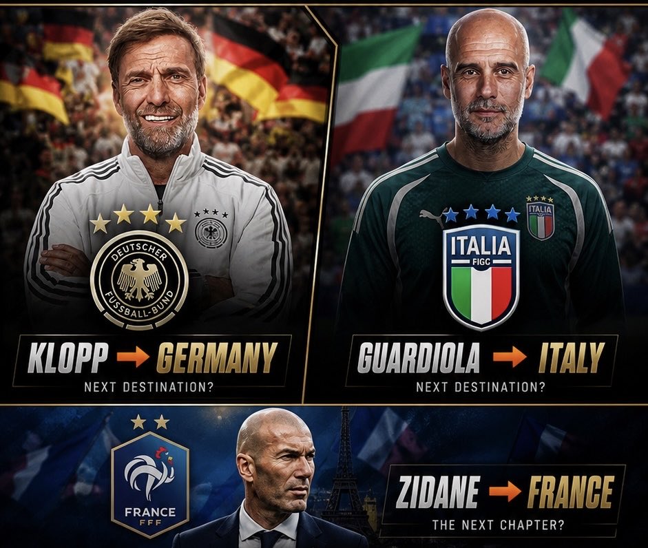 DriblaG's tweet photo. Φανταστείτε να συμβεί κάτι τέτοιο;

#Klopp #Guardiola #Zidane https://t.co/TgG46kHUWm