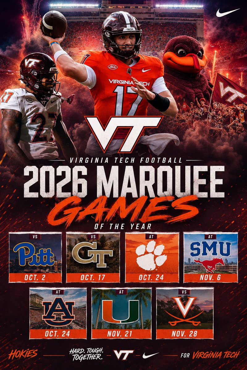 UTLCFB's tweet photo. Nothing like a night in Lane Stadium when enter sandman starts playing and the Hokies are lined up in the tunnel ready to go. VA Tech said they’re ready to reclaim the ACC
 
Head Coach: Coach Moore

Rivalries: Virginia, Miami, West Virginia

Top Games: Clemson, Auburn, Miami https://t.co/hmCLvhoDk6
