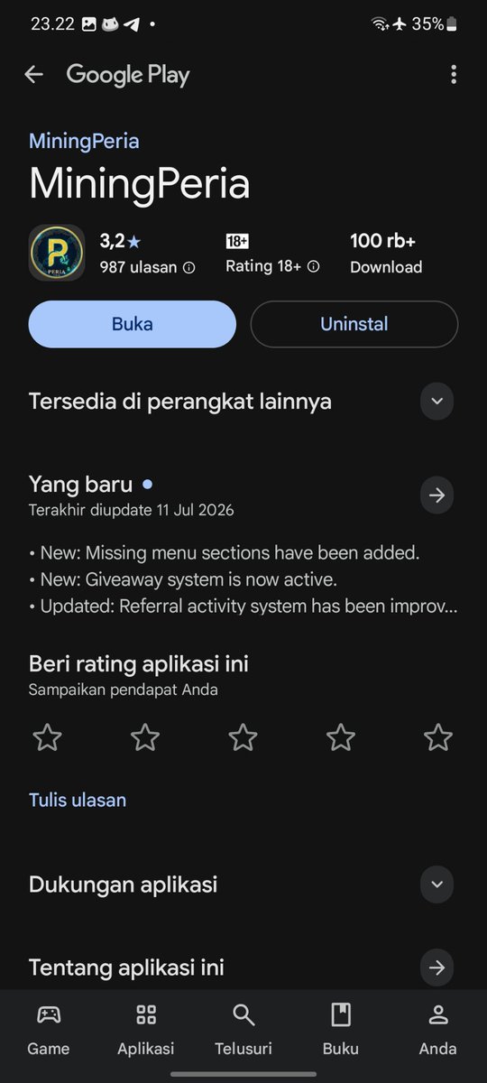 anggoro22977's tweet photo. @periacoin Please check how to update app https://t.co/Ysc36VsBM5