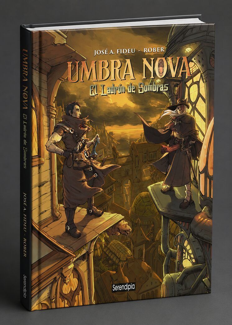 asovalcom's tweet photo. A escasos dos días de terminar la campaña del Verkami del cómic "Umbra Nova", lo nuevo de Rober y José Antonio Fideu, ganador de un premio Minotauro 📚 

Una historia de fantasía oscura, con una ambientación steampunk 🪄 
Editado por Serendipia editorial 

https://t.co/gUgqVRFBGp https://t.co/LjEXvXwaVr