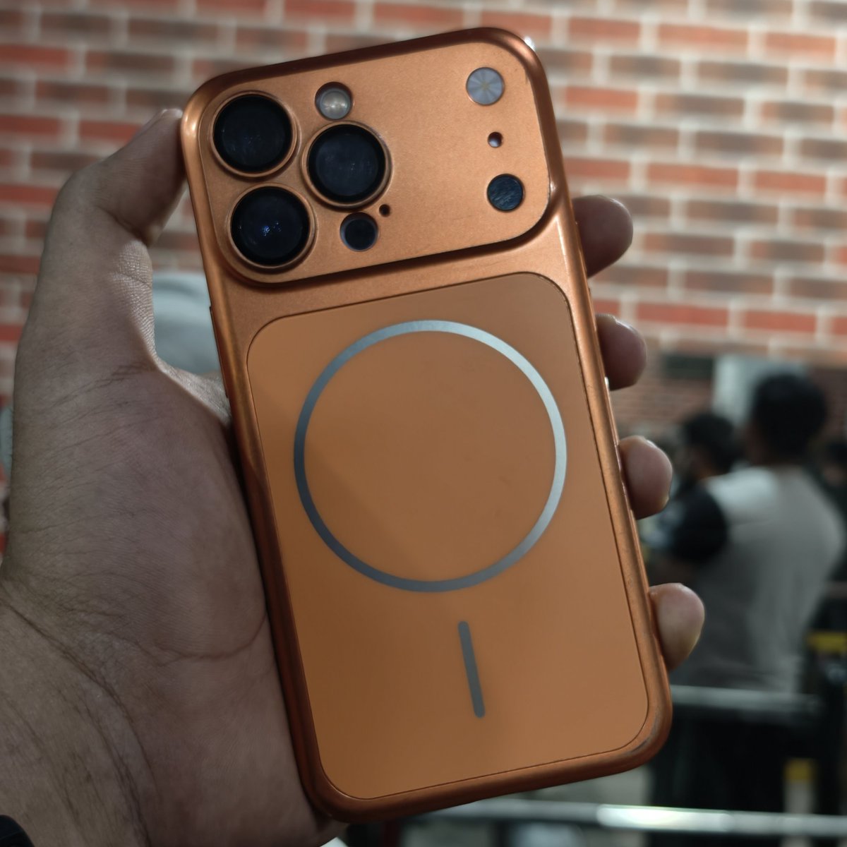 YourbroRishabh's tweet photo. One of my friend got his iPhone 13 Pro converted into iPhone 17 Pro with just a cover.

The obsession with iPhones in India needs to be studied. 🥀 https://t.co/EW0g5vAqi5