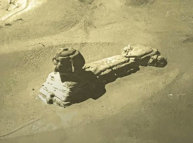 likelykimani's tweet photo. A rare image of the Sphinx taken from a hot air balloon in the XIX century. This is before excavation and restoration.
#History #OnThisDay #AncientHistory #fypシ゚viral #sphinx https://t.co/xBrlV5oN4q