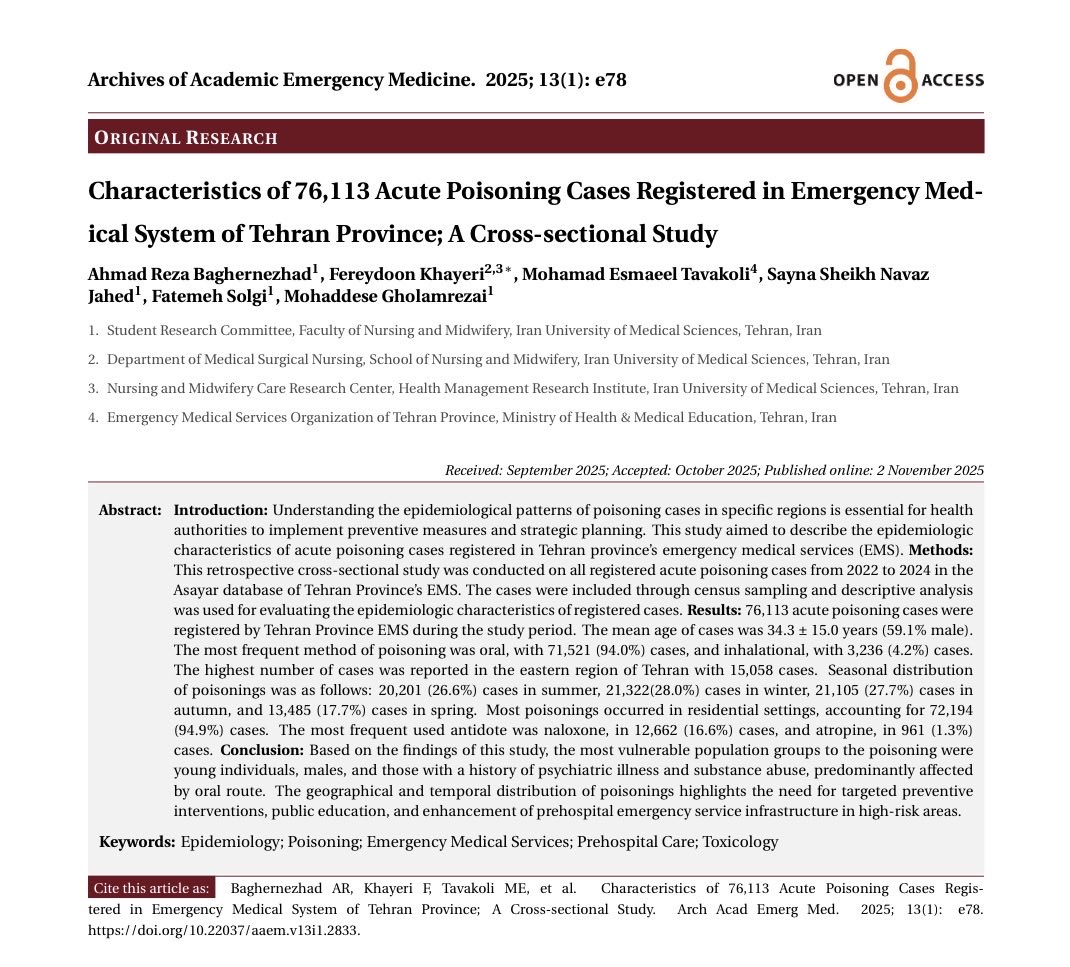 aaemjournal's tweet photo. Full text link:
https://t.co/cHuTnjSYZ3
#emergencymedicine
#evidencebasedmedicine
#medicaljournal
#EmergencyDepartment
#AAEMjournal https://t.co/Wby3mTV3Un