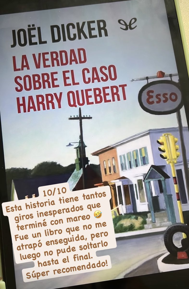 MaryMonteroC's tweet photo. #RecomiendoLeer 
La verdad sobre el caso Harry Quebert. Es una historia intrigante y con muchos giros inesperados. Tiene un 10/10. https://t.co/GPn7f1F5CC