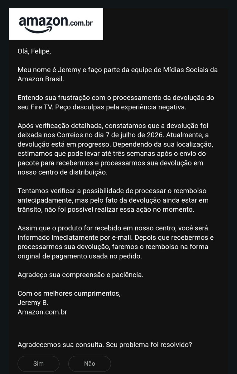 felipeaurelio_'s tweet photo. A @amazonbrasil no sabe resolver nada!! https://t.co/dHdbh6Kg2f