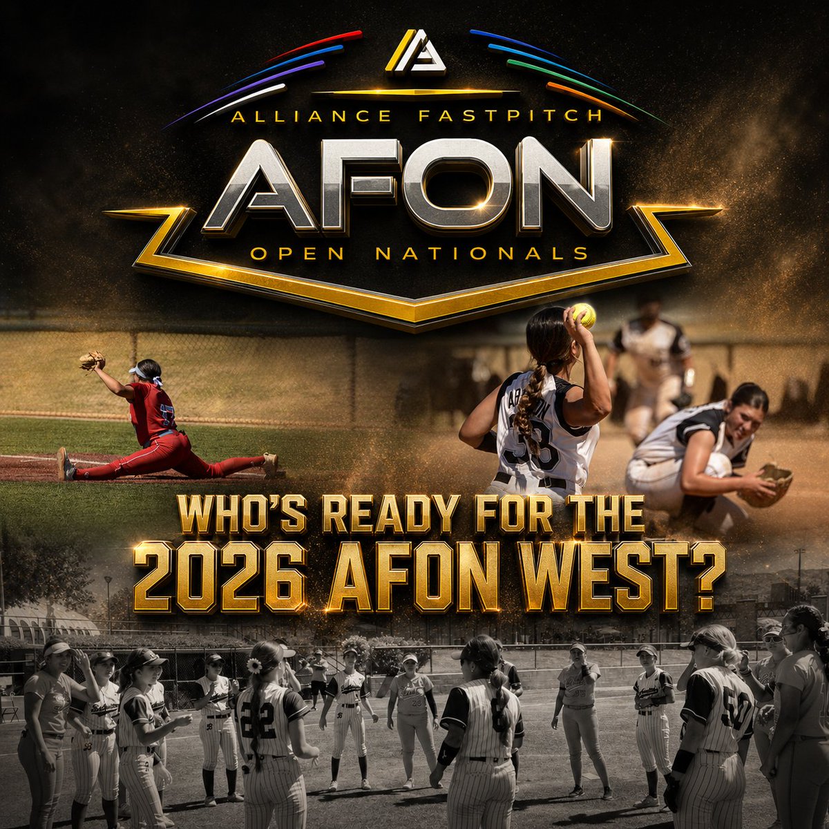 PCFLfastpitch's tweet photo. Next week, the West gets its nationals! 🥎

Who's ready for the 2026 AFON West? Taking place July 21-26 across Chino Hills, Riverside, Lake Elsinore, and Perris.
Comment 🙋‍♀️ below if you are!

Link in bio for more information.
#AFONWest #PCFL #AllianceFastpitch https://t.co/KqD94dNoyi