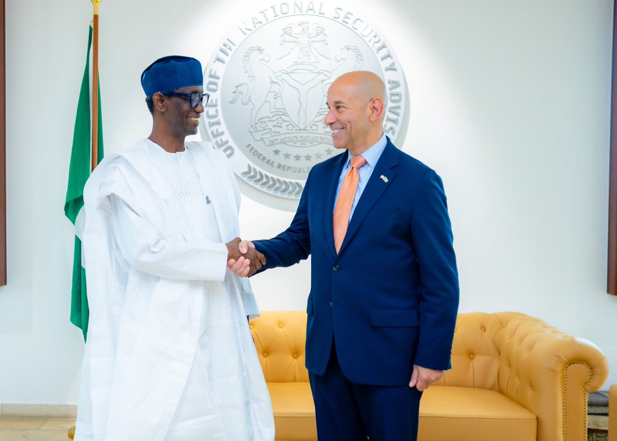 NuhuRibadu's tweet photo. In consolidating the gains of our partnership with the United States, I received a high-level delegation led by the new Assistant Secretary for African Affairs, Frank Garcia, on his first official visit to Nigeria since assuming office.

My meeting with them strengthened the strong and enduring Nigeria–US partnership and assessed progress under the Joint Working Group, restating our shared commitment to deeper dialogue, cooperation and mutual security priorities.