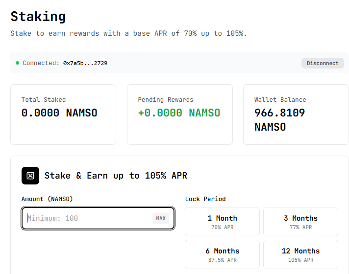 ayatikhwan_'s tweet photo. Yang main Namso Airdrop. Ada yang sudah pernah staking?  #Airdrop #NamsoAirdrop #Staking https://t.co/DLPgFL8bs5