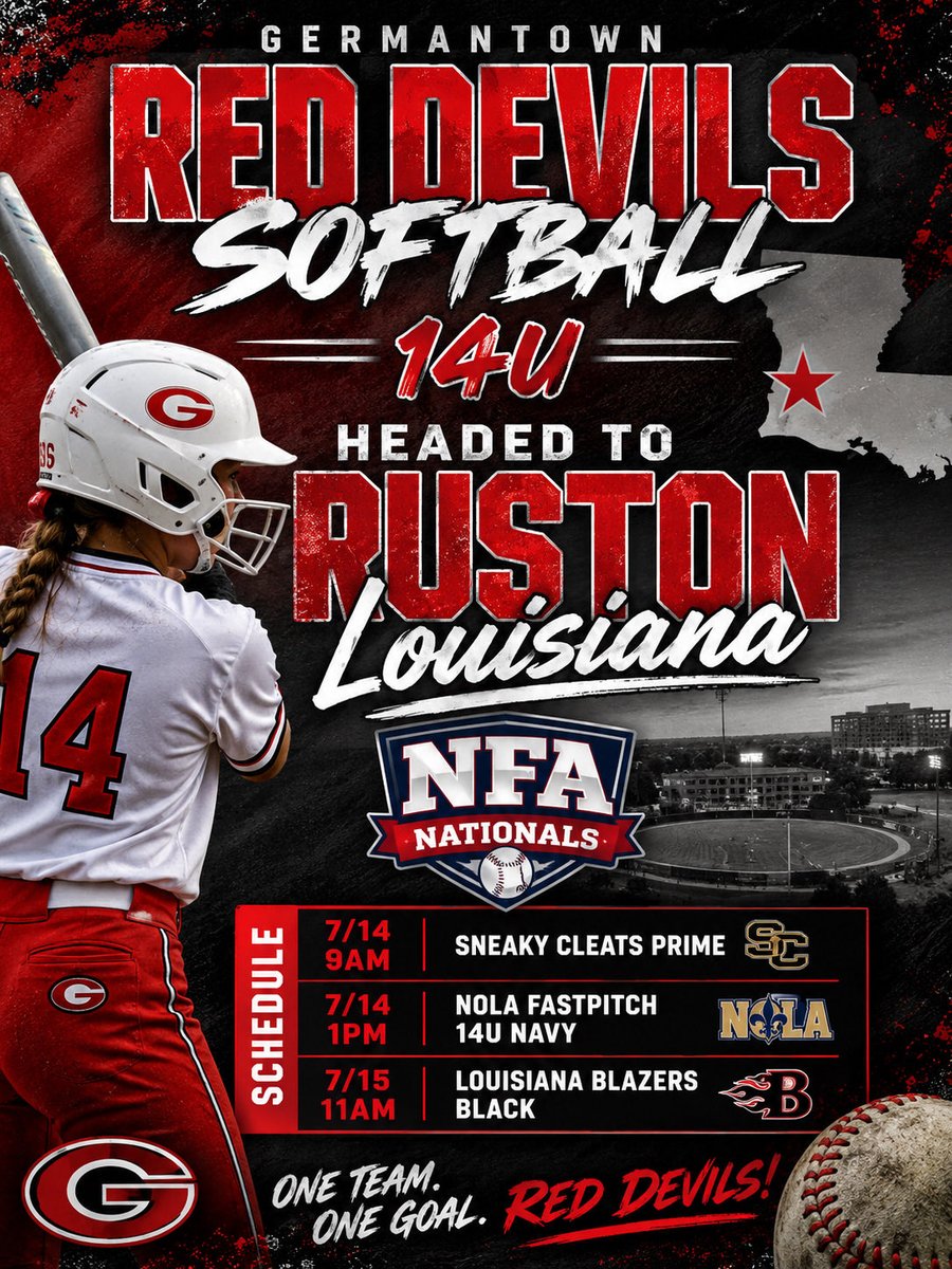 TBMitchell2030's tweet photo. Can’t wait to compete with my travel ball family this week in the NFA Nationals in Louisiana! Coaches, here is our schedule, see you there!! @KarenWeekly @KateMalveaux @CoachMalveaux @CoachButler12 @_TimWalton @UACoachMurphy @Coach_Ricketts @Jamie_Trachsel @Acozart44 @UGACoachTony @GassoPatty @melcarter24 @GregLarnerd @BethTorina @ArdmoreSoftball