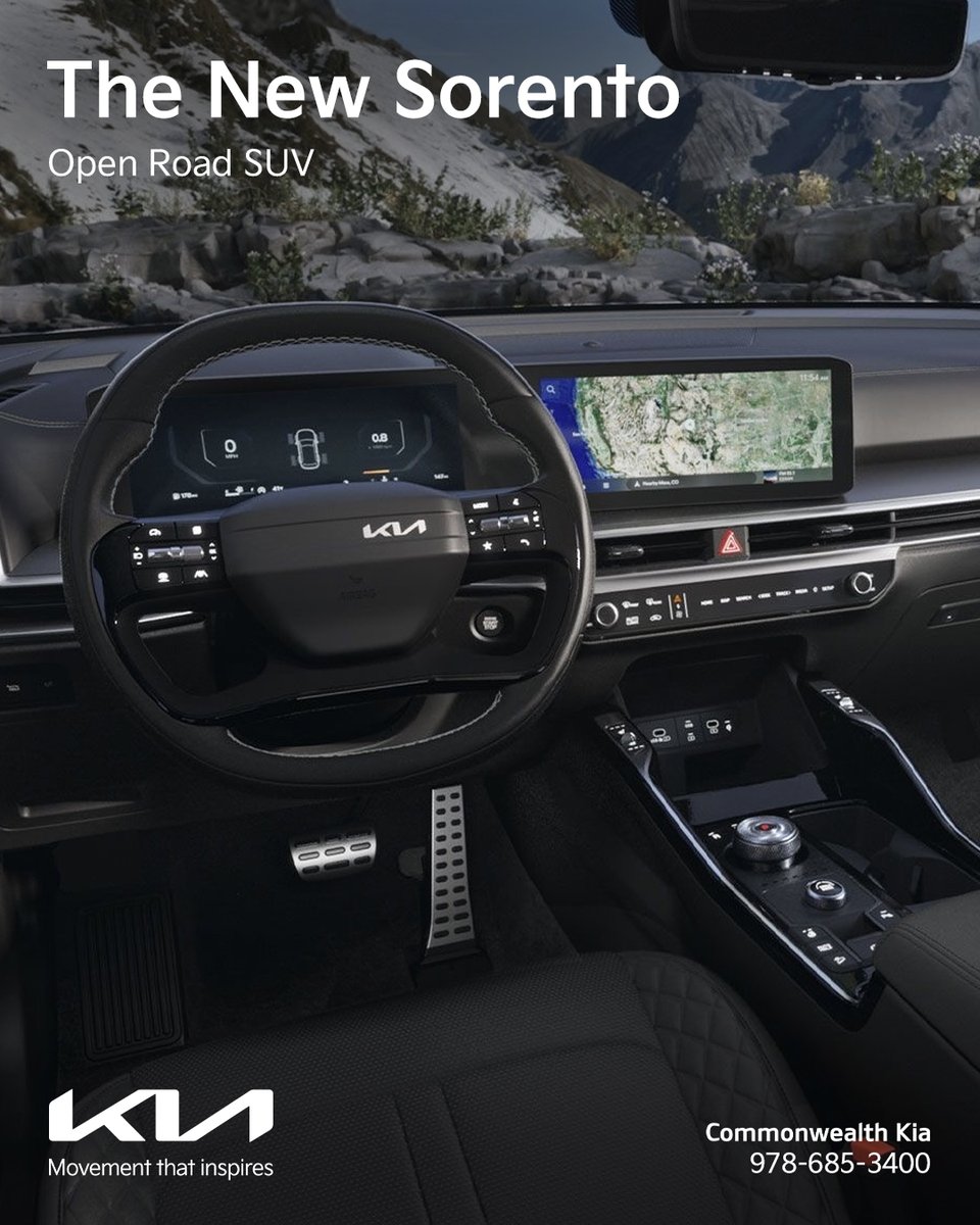 CMKIA_'s tweet photo. Meet the new 2026 Kia Sorento. ⛰️

With bold styling, advanced technology, available three-row seating, and the versatility to handle everyday plans or weekend escapes, the Sorento is built for more.

Explore the 2026 Kia Sorento today at Commonwealth Kia: https://t.co/yOA18FQnHO https://t.co/3DB7mtgEvr