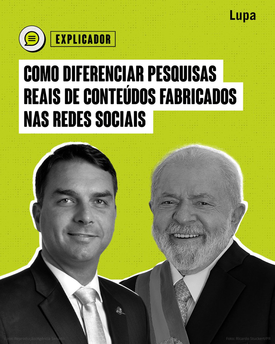 agencialupa's tweet photo. Uma pesquisa eleitoral apareceu no seu feed. Você saberia dizer se ela é verdadeira ou falsa? Alguns detalhes podem denunciar conteúdos manipulados. Neste post, a Lupa mostra alguns sinais para você identificar pesquisas eleitorais falsas antes de confiar e compartilhar.

📲 Leia o Explicador em: https://t.co/38laDpwNFL
🔎 Acesse https://t.co/uAQMvscdAY e não caia em desinformação!