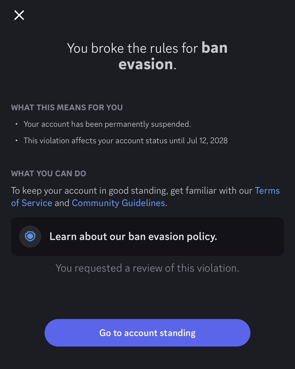 imshottyy's tweet photo. @discord_support @discord 

what’s the word on getting my account fixed, rather than ignoring me on this false ban? It’s a 2019 account with badges and nitro. Come on now. https://t.co/GOdBARWiFY