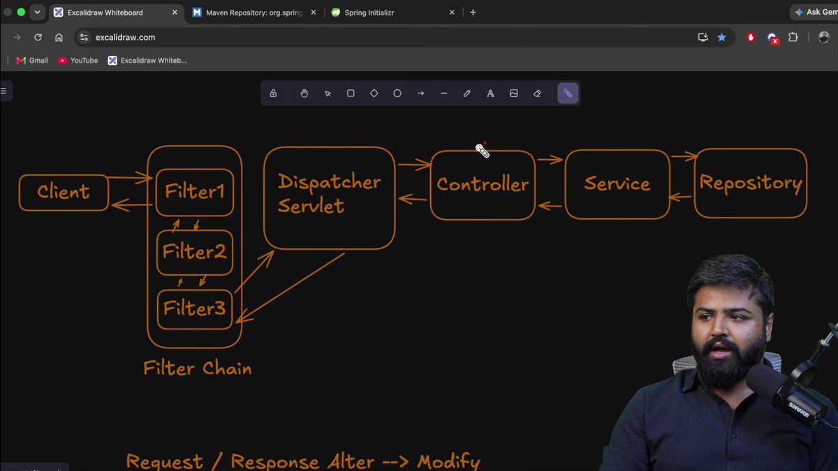 AzadKumar161440's tweet photo. Day 20 β Spring Boot Learning Journey π
Today, I explored Spring Boot Filters and learned how they intercept requests and responses before they reach the application logic.
#Day20 #SpringBoot #Java #BackendDevelopment #SpringFramework #WebDevelopment #SoftwareEngineering https://t.co/ivUmeazwPr
