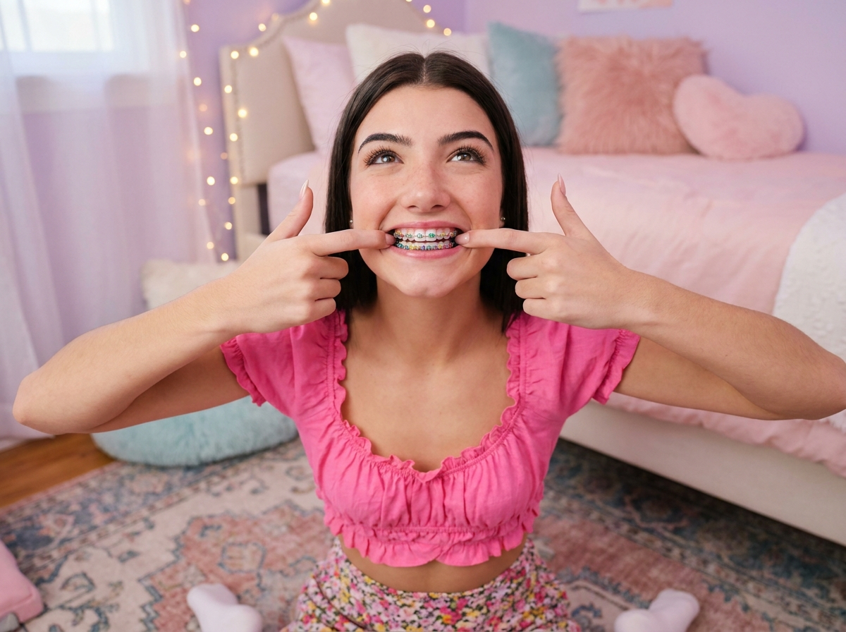 BethamJera's tweet photo. Charli being a brace-face makes her so much brattier #charlidamelio https://t.co/TuLxzOmgKF