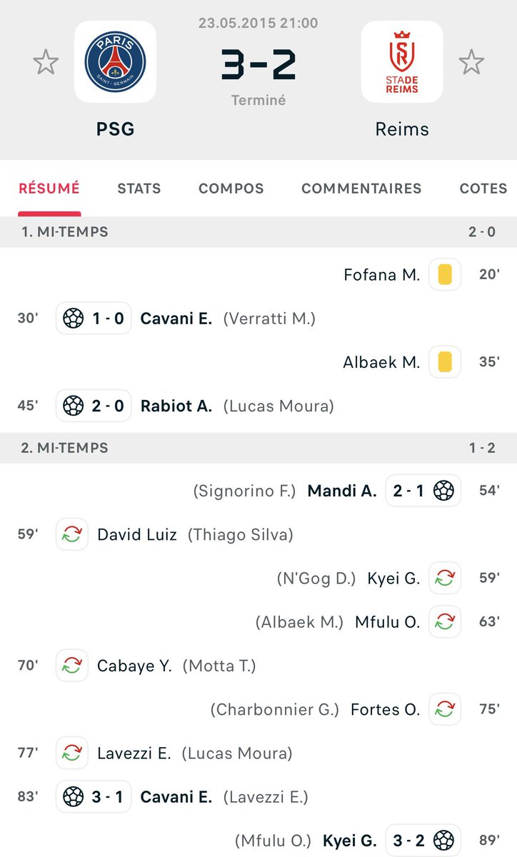 _BeFootball's tweet photo. ON A RETROUVÉ LE DERNIER XI DU PSG AVEC LUCAS DIGNE 🇫🇷 ! 🤯❤️💙

23 mai 2015, Zoumana Camara était encore là.

Victoire 3-2 contre Reims. ✅ https://t.co/dMJu4obq2x