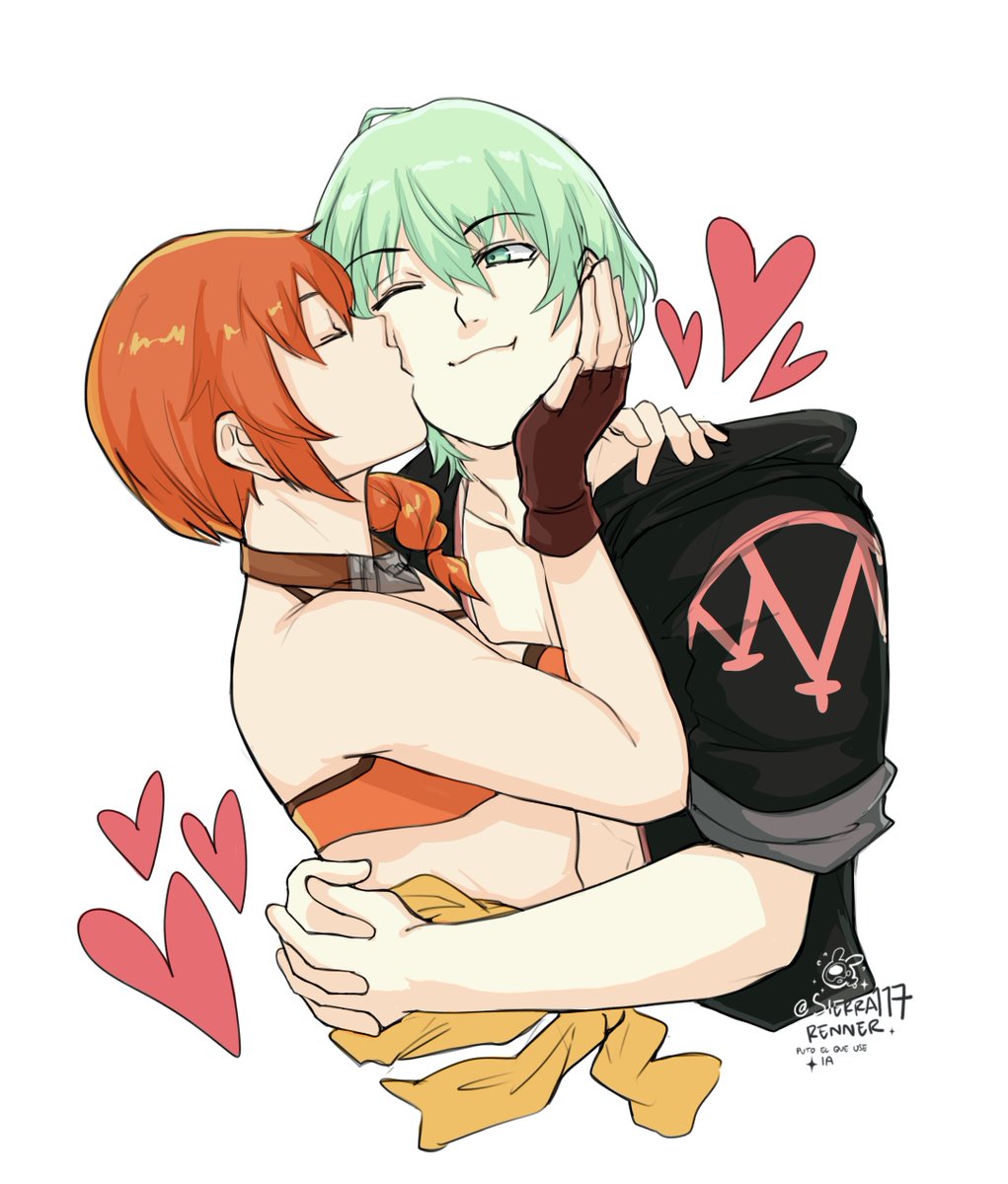 sierra117renner's tweet photo. YCH commission! #byleth #leonie #fe3h ✨🧡💚 https://t.co/Zi0cOFmXfY