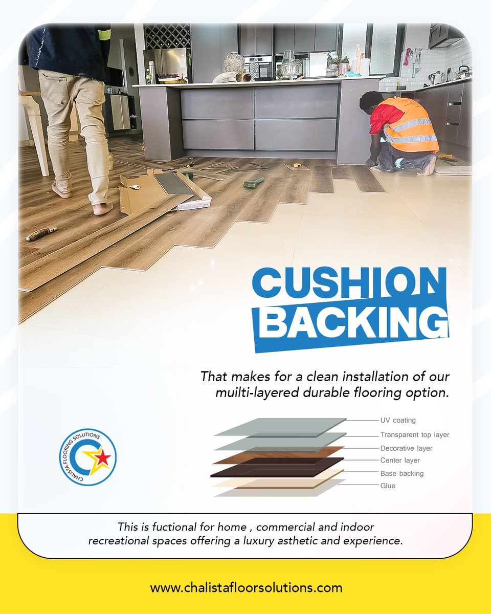 ck_sons's tweet photo. STONE PLASTIC COMPOSITE (SPC) TILES

At CHALISTA, We offer SPC Flooring Services.  

Strong. Waterproof. Stylish.  
Get the wood and stone look without the stress of maintenance.

Affordable prices. Professional touch.  
One tile at a time.
For more info 0707 238 217 https://t.co/8y3gXZp7IU