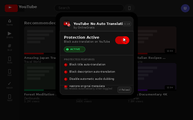 Globosoft_srl's tweet photo. Tired of YouTube automatically translating video titles, descriptions, and switching audio to dubbed versions? 🎬 YouTube No Auto Translation restores the original experience
https://t.co/HeuqSRBn38 https://t.co/aI6LLuSu66
