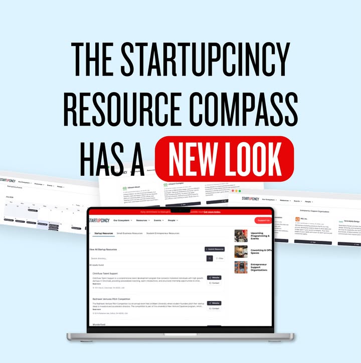 StartupCincy's tweet photo. Finding the right support for your startup just got a whole lot easier.

The StartupCincy Resource Compass has a fresh new look and is now fully integrated into the StartupCincy website, making it easier than ever to discover.

Start exploring → https://t.co/EP1Vzwep71 https://t.co/KuPqCTU2P0