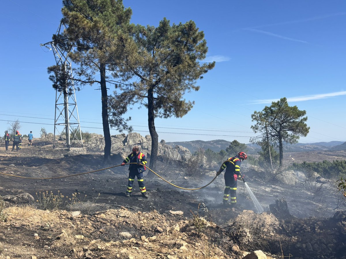 alvaromateos's tweet photo. Un cuervo, causante del incendio, rápidamente sofocado en Las Navas del Marqués. Al saltarle una chispa según estaba posado en el cableado, se electrocutó y, como todo está tan seco, a su caída comenzó a arder.
Ha sido sobre la Estación de Ferrocarril. https://t.co/x0iYitPzN8