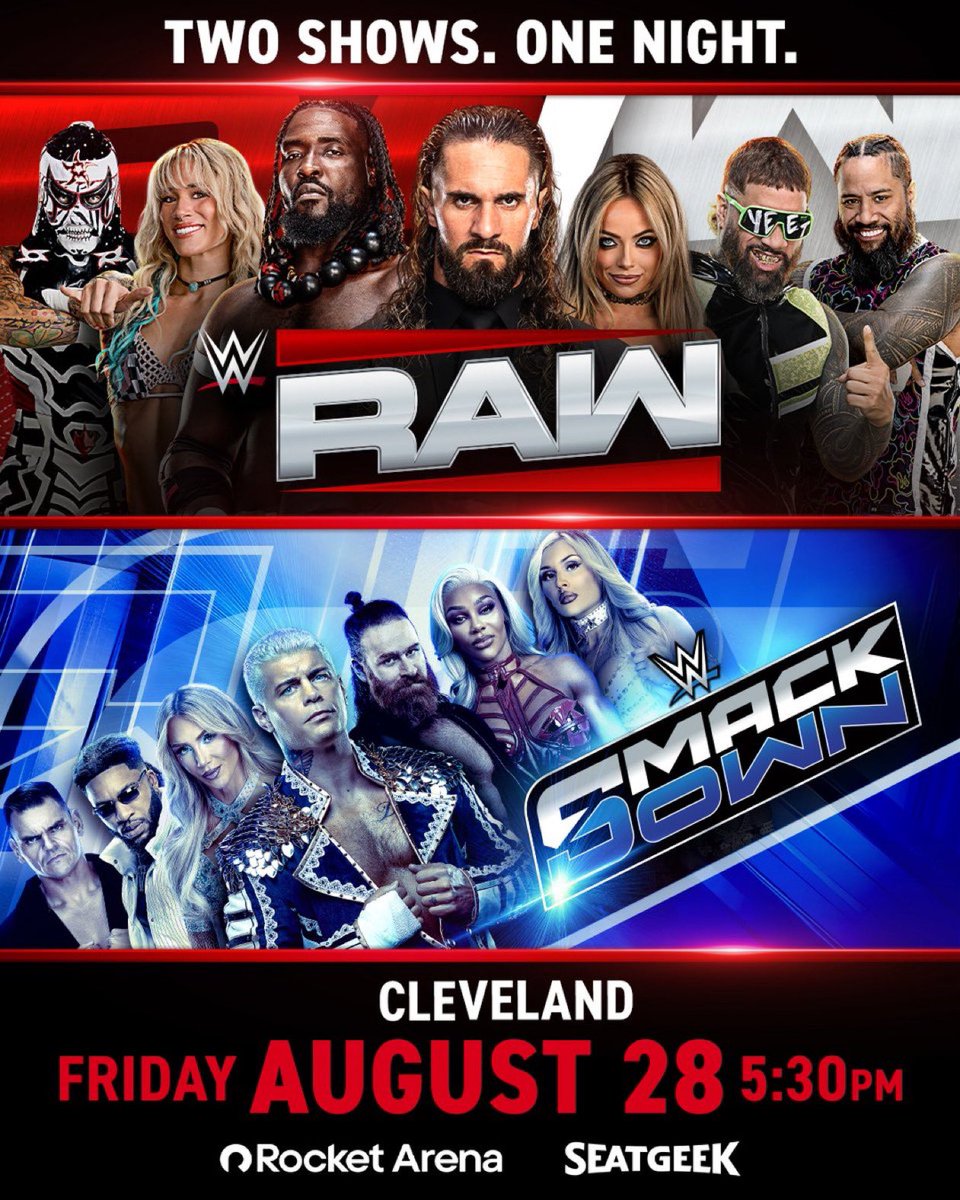 WrestlePurists's tweet photo. WWE will be taping the August 31st episode of RAW the night of SmackDown in Cleveland, Ohio on August 28th https://t.co/i9xLNi3egH