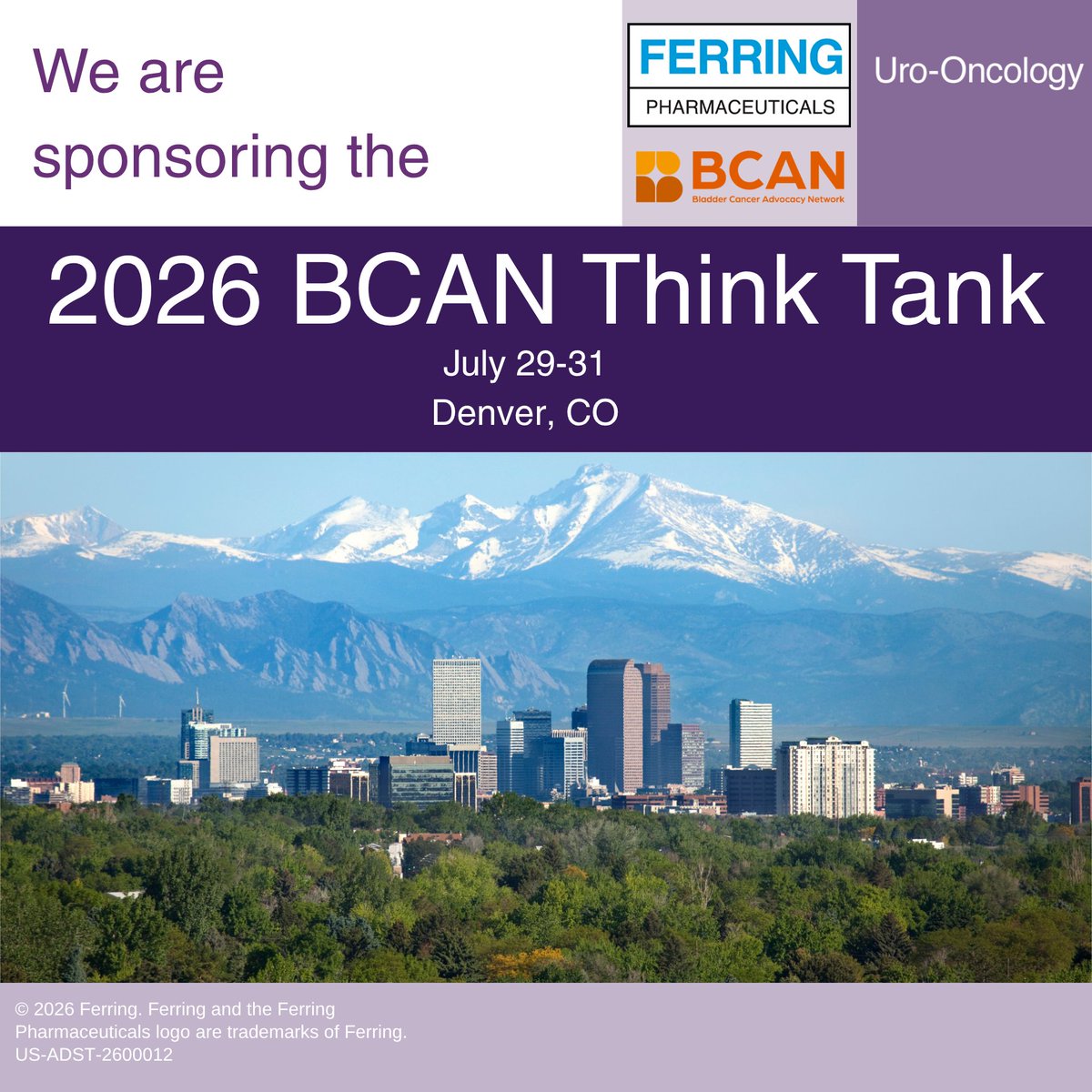 FerringUSUroOnc's tweet photo. We're proud to sponsor @BladderCancerUS' Bladder Cancer Think Tank, where collaboration has the potential to spark ideas and action to help move care forward. #BCANTT26​

This post is intended for healthcare professionals in the U.S. only. https://t.co/hRJfPxpMCq