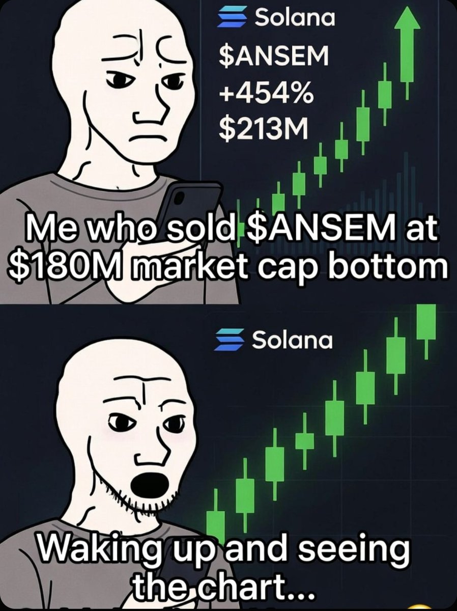 itschmz's tweet photo. @Hyper__30 The guy who sold $ANSEM at the $180M bottom waking up today  Never selling the dip again fr https://t.co/CHICnuUqcV