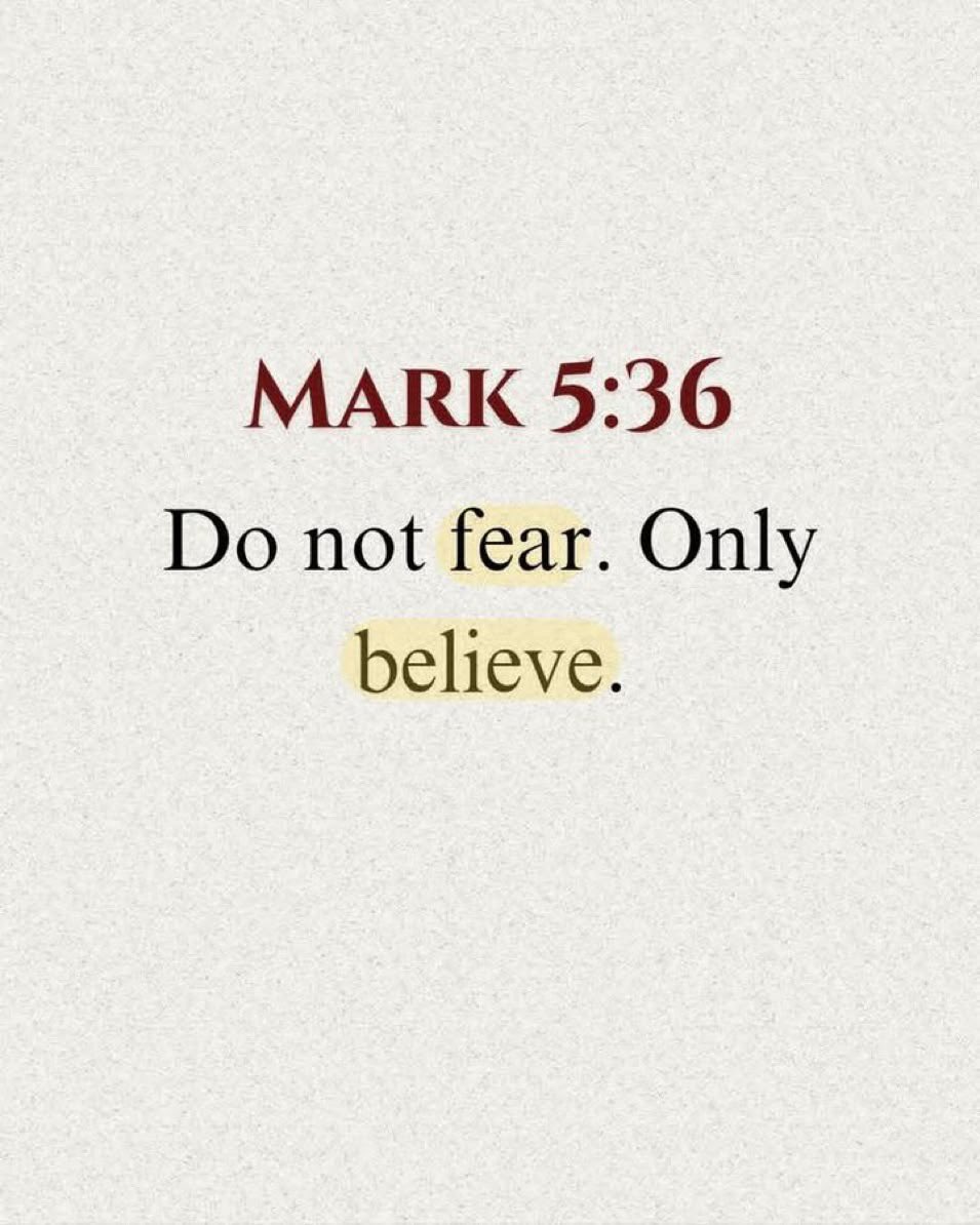 faithchurchlife's tweet photo. Mark 5:36 https://t.co/whUrir5GG0