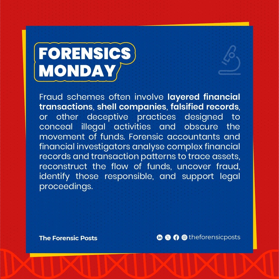 ForensicPosts's tweet photo. #FraudSchemes #ForensicAccountants #FinancialInvestigators #ForensicScience #Forensics #ForensicInvestigation #TheForensicPosts #ForensicsMonday #TFP #CSI https://t.co/ulczJtakEs