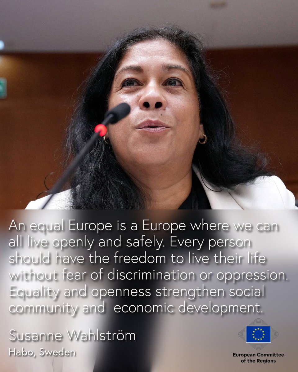 EU_CoR's tweet photo. 🏳️🌈 Ensuring equality and fundamental rights for all is key to a strong democracy and economic resilience.
The #CoRPlenary has adopted the opinion on the LGBTIQ+ Equality Strategy 2026-2030 by rapporteur Susanne Wahlström.
@EPP_CoR https://t.co/inx0MqdsYe