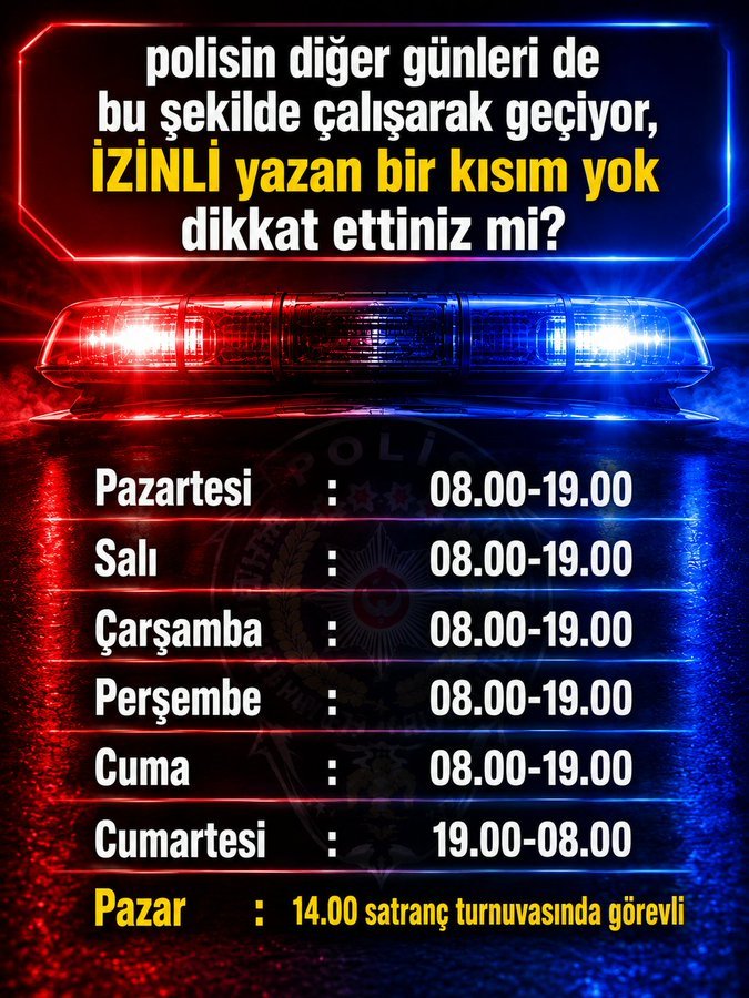 Yhsgihtholsun's tweet photo. Polislerin ağır çalışma şartları
artık memleket meselesi
#PolisYineMiBekleyecek
Yıllardır cevapsız kalan soruyu
bir kez daha SoruYorum;

Kamuda bütün çalışanlara fazla çalıştığı her saat için ek ücret ödenirken

Hafta sonu dahil günde en az 12 saat çalışan polise neden ödenmiyor⁉️