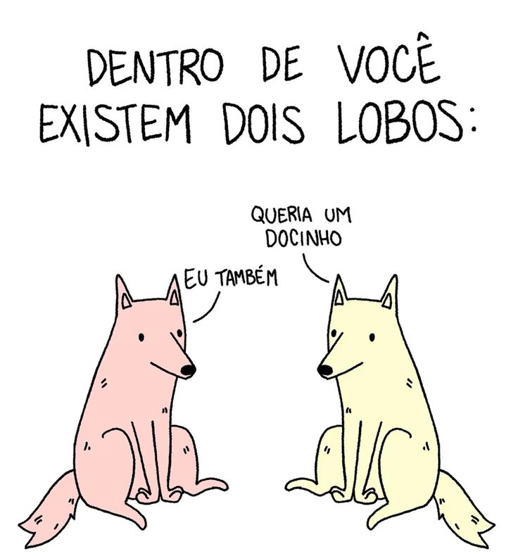 EuLubaDev's tweet photo. Em mim, os dois lobos querem doce ao mesmo tempo. https://t.co/TKWhLDhC5V