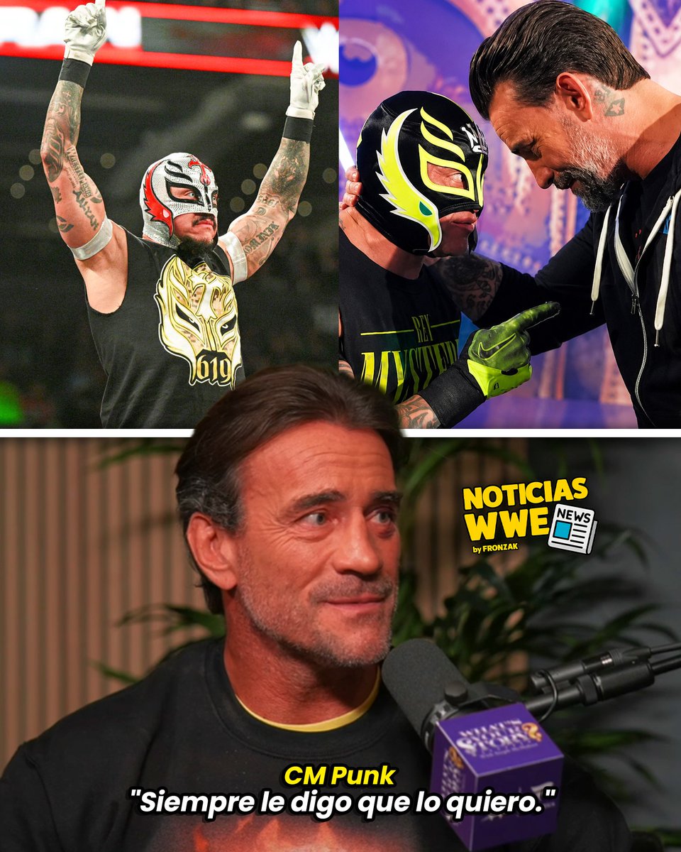 FronzakWWE's tweet photo. CM Punk habla sobre su gran amistad con Rey Mysterio:

Cada vez que veo a Rey tras backstage lo agarro y le digo: 'Oye amigo, te quiero, aún seguimos aquí, todavía seguimos haciendo lo que más nos gusta'.❤️

- vía Podcast Stephanie McMahon https://t.co/asCiXky4jR