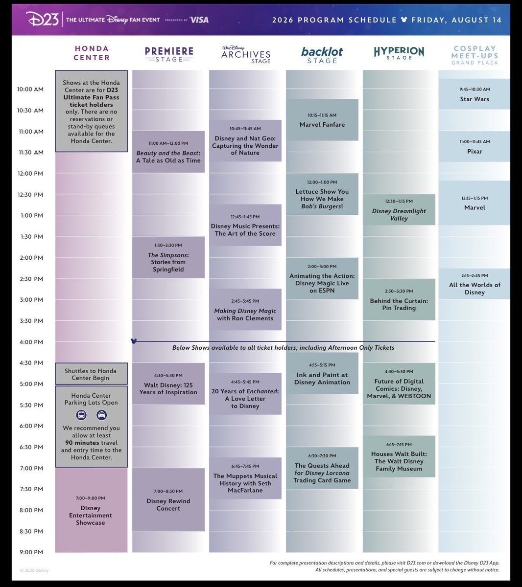 ScottGustin's tweet photo. NEW: Here’s a look at the D23 schedule: https://t.co/lATpGf2FDR