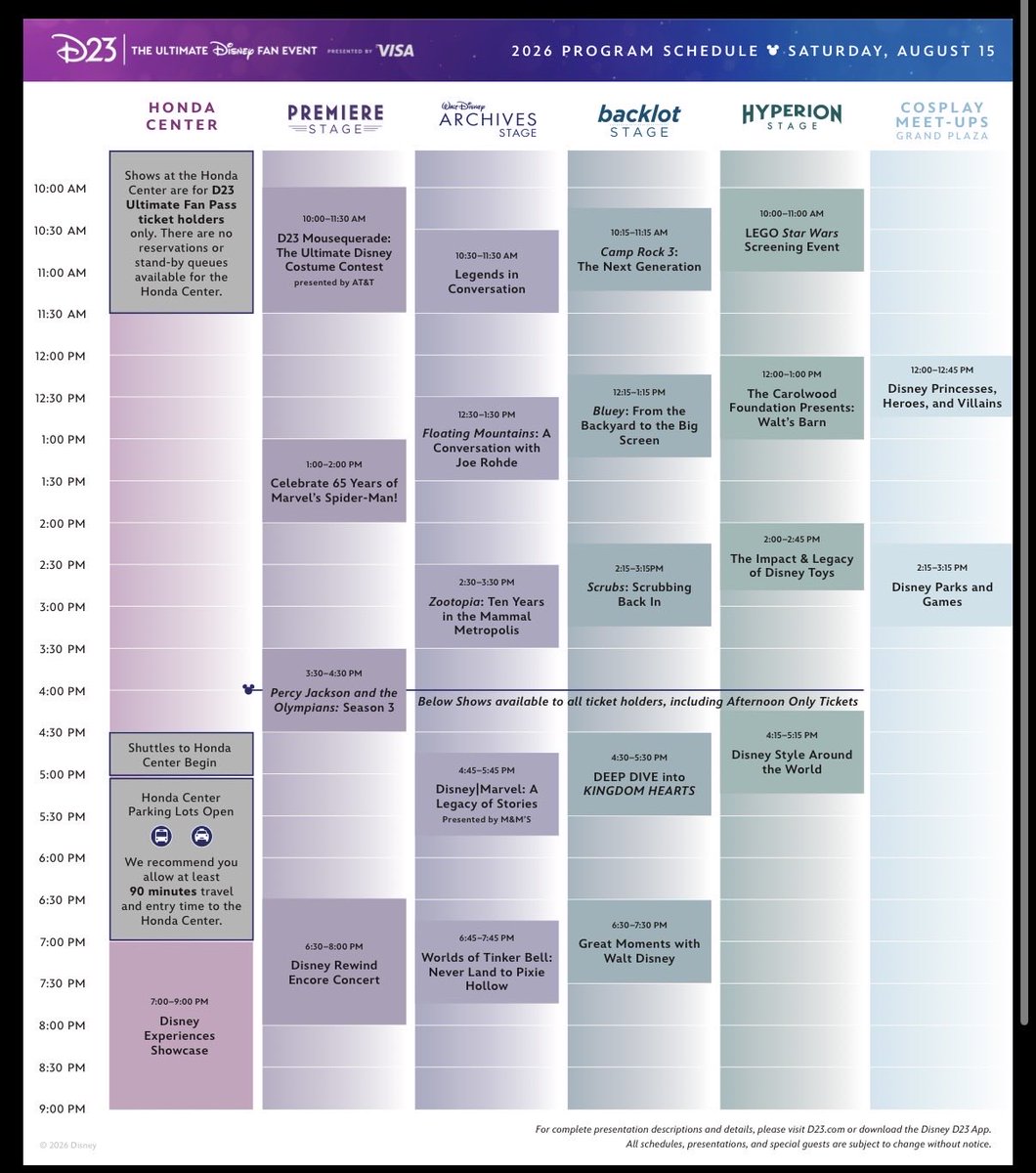 ScottGustin's tweet photo. NEW: Here’s a look at the D23 schedule: https://t.co/lATpGf2FDR