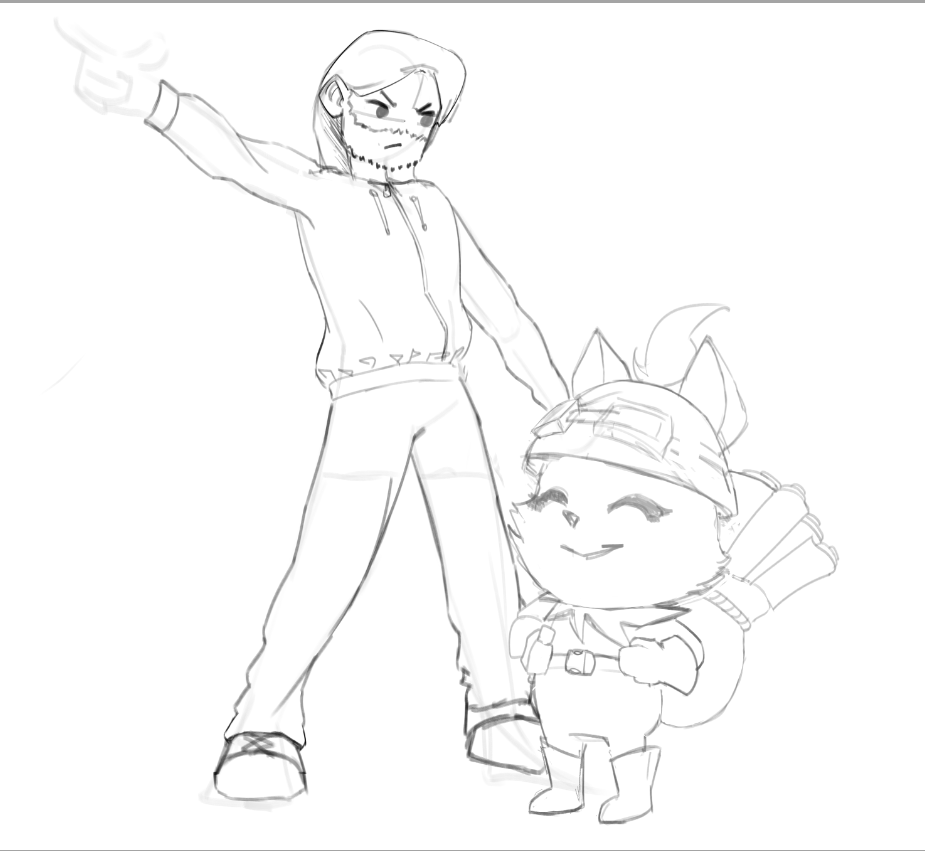 Mano_abeia's tweet photo. WIP !! fanart do Arthur lanches botando moral no teemo https://t.co/iAhvTEL4Vb