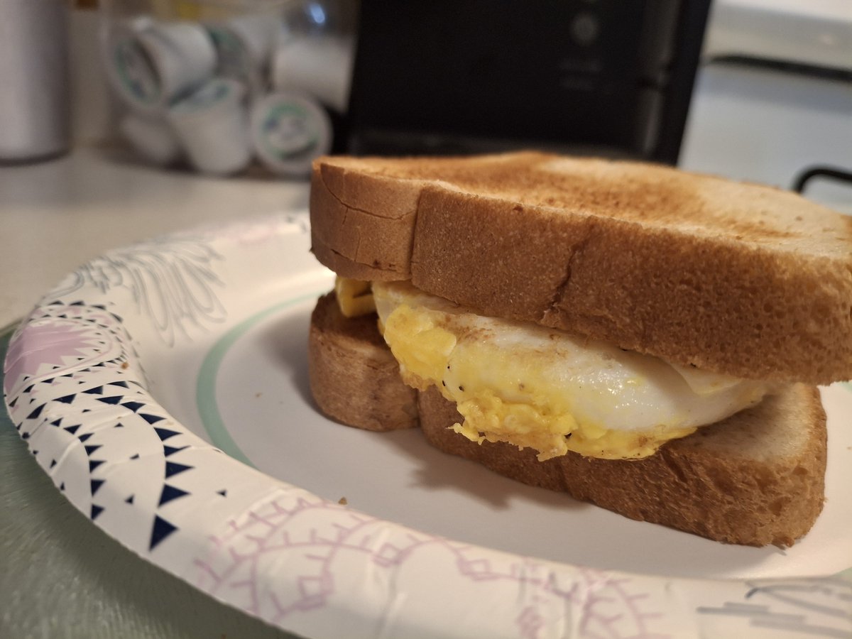 aux_talk's tweet photo. #SheepEats white bread toasted, 2 eggs fried with pepper and salt, no cheese. a coke zero. https://t.co/tyK0g1p0IT