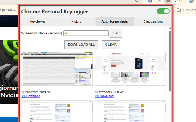 Globosoft_srl's tweet photo. Chrome Event KeyLogger – Monitor Every Action in Your Browser
Chrome Event KeyLogger is your all-in-one browser activity monitor. It records every keystroke, tracks visited pages, captures clipboard copies, and takes periodic browser screenshots.
https://t.co/9lqOUP4Sy8 https://t.co/FmSezGHs7g